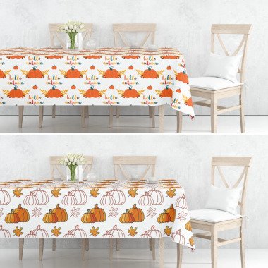 Herbst Kürbis Tischdecke, Orange Küchen Tischwäsche