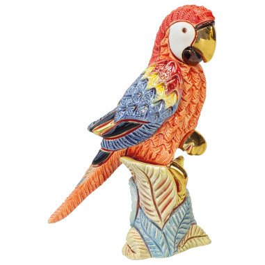 Keramikfigur 'Roter Papagei'