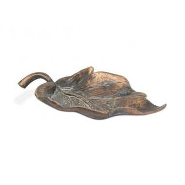 Kleines blattförmiges Vogelbad aus Bronze