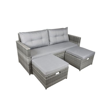 Lounge-Sofa MIRELLA Kunststoffgeflecht/Aluminiumgestell
