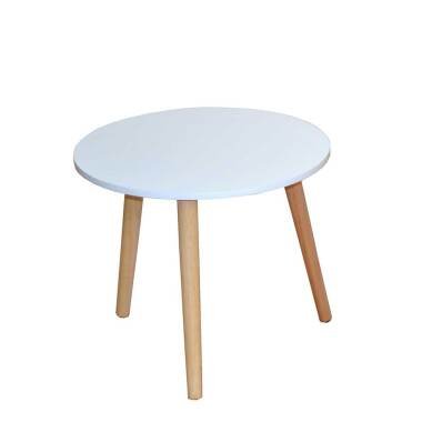 Runder Tisch aus MDF & Runder Sofatisch in Weiß Holz skandinavischen Design