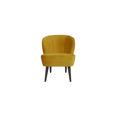 Sessel aus ockerfarbenem Samt, gelb