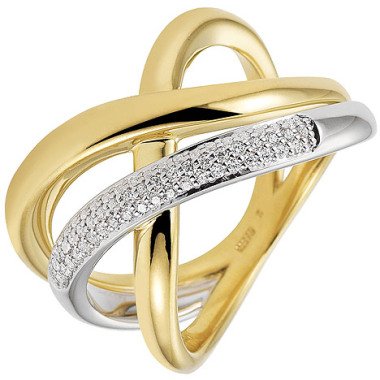SIGO Damen Ring 585 Gold Gelbgold Weißgold