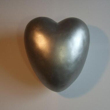 Stilvolle Herz Tonurne in Silber ökologisch abbaubar Santiamo