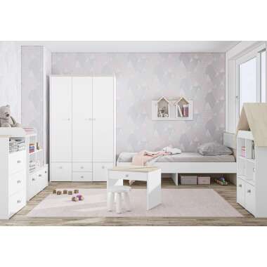 Stylefy Molli Kinderzimmer-Set V Weiß Buche Fjord