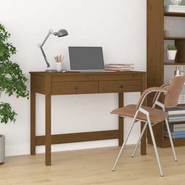 vidaXL Schreibtisch mit Schubladen Honigbraun