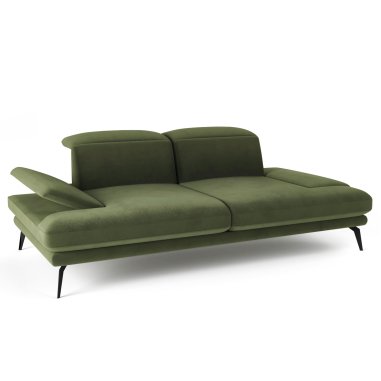 Zweisitzer-Sofa aus Holz in grün