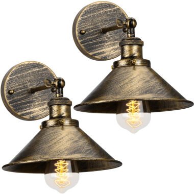 2er Wandleuchte, Vintage Industrielle Wandlampe