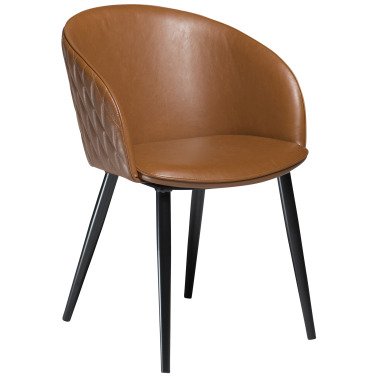 Dan-Form Dual Stuhl Vintage hellbraunes Kunstleder