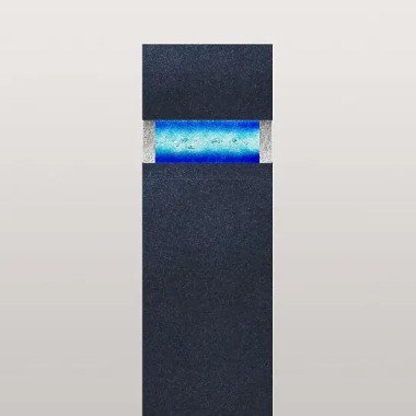 Doppelgrabstein Schwarzer Granit mit Blauem Glas