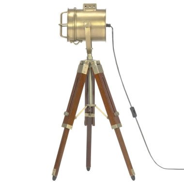 Dreibein-Stehlampe Cannon aus Mangoholz