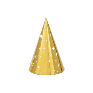 Goldstern Partyhüte 6Ct | Gold Papierhüte Neue Jahre