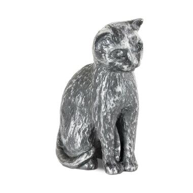 Kleine Katzenskulptur aus Bronze oder Alu