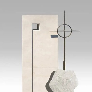 Moderner Urnengrabstein Mehrteilig Kugel Und Kreuz