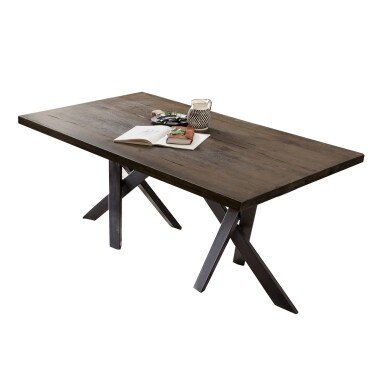 TABLES&CO Tisch 200x100 Balkeneiche Grau
