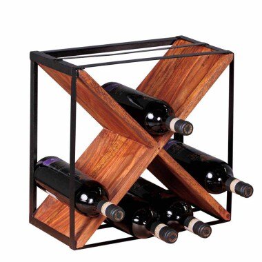 Weinflaschenhalter aus Massivholz & Design Weinregal aus Sheesham Massivholz