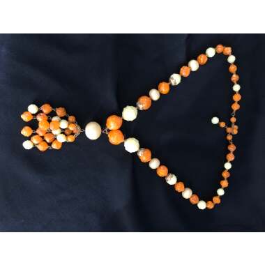 Wunderschöne 1960S Vintage Lariat Lucite Perlen 60 cm Lange Halskette