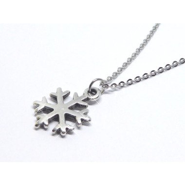 Zarte Halskette Aus Edelstahl Mit Anhänger Schneeflocke, Silber, Geschenk