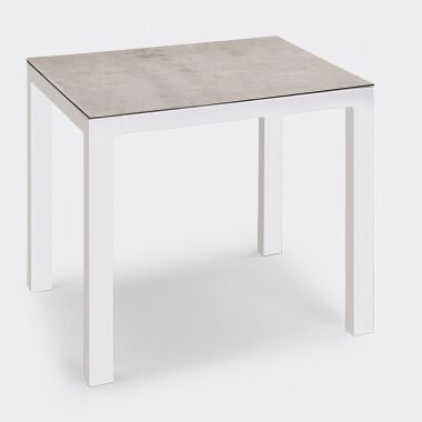 Eckiger Aluminium-Tisch mit Keramik-Platte