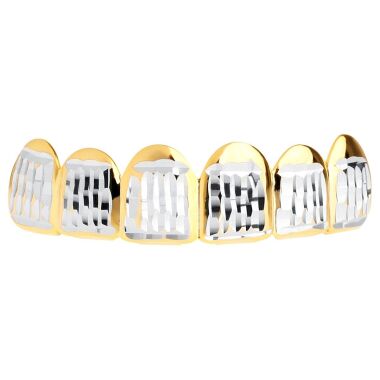 Gold Grillz One size fits all Diamond Cut ONE Top