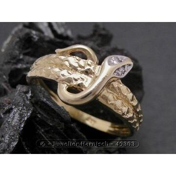 Gold Ring Schlange Gold 333 bicolor Diamant Goldring Gr. 55