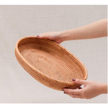 Handgewebter Ovaler Bambuskorb | Handgemachter