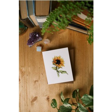 Kleine Sonnenblume Sommer Grußkarte // 4x5