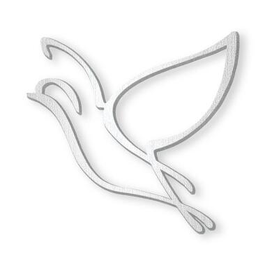 Kleine Taubenfigur aus Metall für Grabmal Symbol Taube / Edelstahl