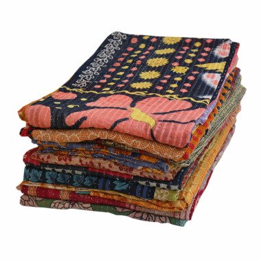 Lot 5 Stück Handgemachte Vintage Kantha Quilt
