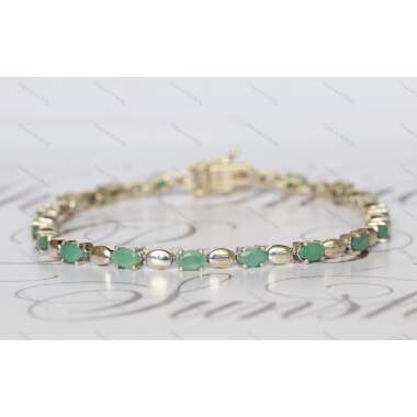 Natürliches Smaragd Armband 925 Silber Grün