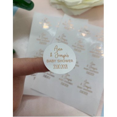 Personalisierte Baby Shower Foiled Stickers