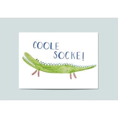 Postkarte Geburtstag, Krokodil Karte, Postkarte
