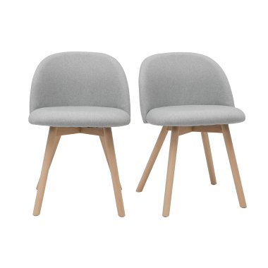Skandinavische Stühle mit hellgrauem Stoff