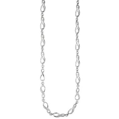 Unendlich-Kette & Collier Halskette Unendlich 925 Silber mit Zirkonia 48 cm Kette Silberkette CJ