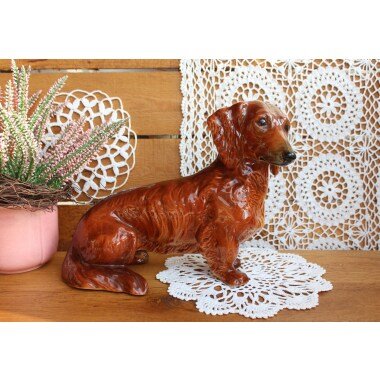 Vintage Figur Hund- Dackel Keramik Feinsteingut Cortendorf Porzellanfigur