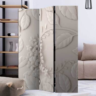 Wandregal in Weiß & Umkleide Wand klappbar Blumen Motiv