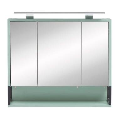 Badezimmer Spiegelschrank in Mintgrün 70 cm breit