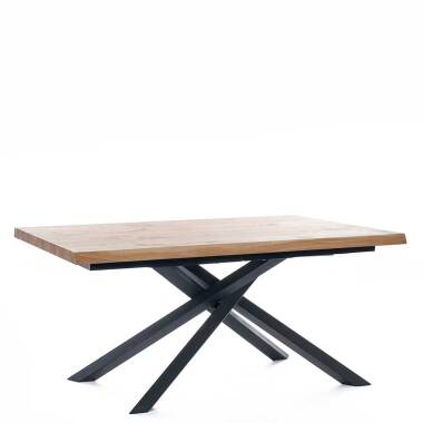 Baumscheiben Tisch & Esstisch mit Eiche furniert Mikado Fußgestell