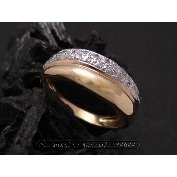 Bicolor-Ring aus Gold 750 & Gold Ring lieblich Gold 750 bicolor Zirkonia