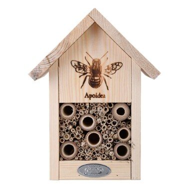 Bienenhotel mit Spitzdach Holz Bienenhaus Nisthilfe für Bienen Wildbienen