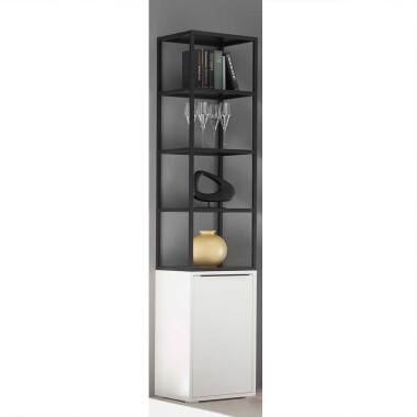 Bücherregal aus MDF & Wohnzimmer Regal in Schwarz und Weiß 40 cm breit