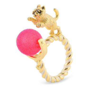Katzen Ring vergoldet