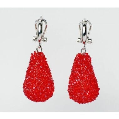 Kunststoffschmuck aus Metall & Modeschmuck Ohrringe von Sweet7 aus Metall  Kunststoff in Rot