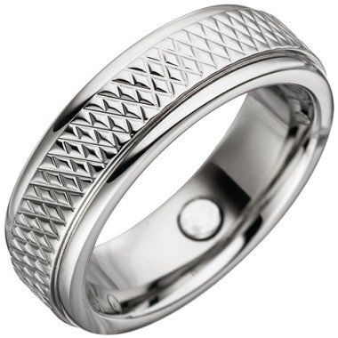 Magnetschmuck in Silber & SIGO Partner Ring mit Magnet / Magnetring aus Edelstahl