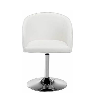 Retro Esstisch Stuhl in Weiß und Chromfarben Tellerfuß