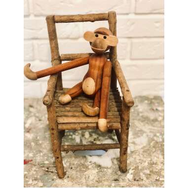 Wunderschöner Vintage Holzstuhl | Antiker Puppenstuhl Handgemachte Stuhl