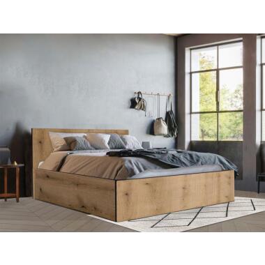 Bett mit Bettkasten 140 x 190 cm Holzfarben