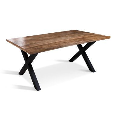 CAITANO Massivholztisch mit X-Beinen, Material Massivholz, Mango