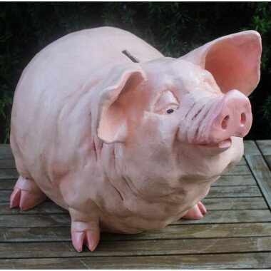 Dekorationsfigur Tierfigur Schwein Spardose