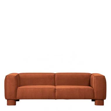 Dreier Sofa modern Apricot aus Samt 240 cm